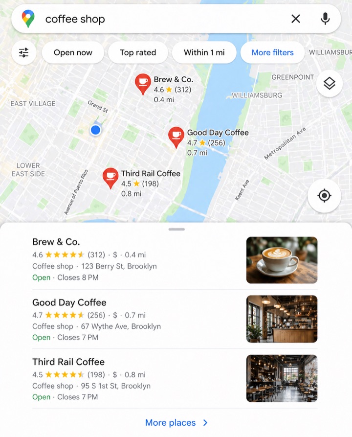 Local business updates and posts